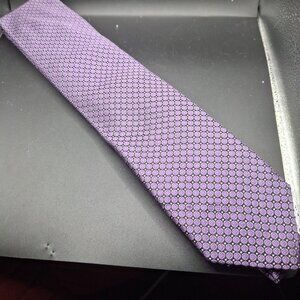 JZ Richards Mens Purple Geometric Silk Necktie Made In USA